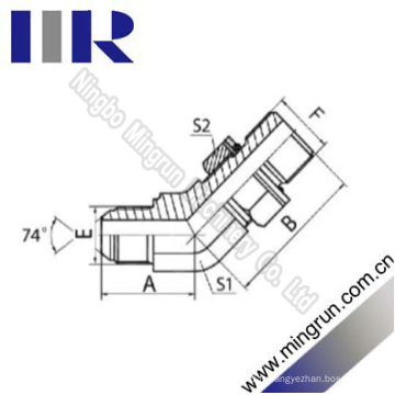 45 Elbow Jic Mâle / Métrique Mâle Hydraulique Tube Adaptateur (1JH4-OG)